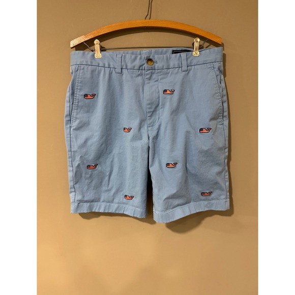 Vineyard Vines Men's Breaker 9" Shorts American Flag Whale Print Shorts Size 32 - Picture 4 of 7
